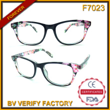 F7023 Mode Good Looking Sunglass cadres en plastique lentille claire